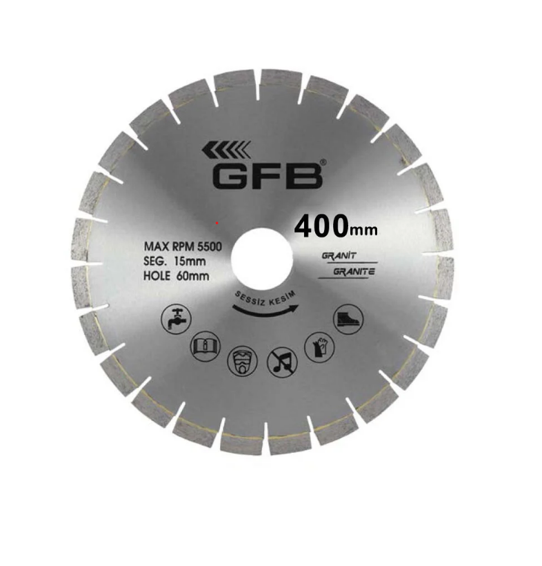 2377 GFB GRANİT KESME TESTERE LAZER KAYNAKLI SESSİZ KESİM 400X3.6X15X60 MM